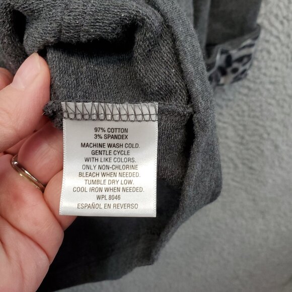 JM Collection Petite Spring Coat Jacket Gray With Animal Print Collar Si… - Picture 5 of 8